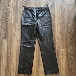 Sleek Black Leather Trousers
